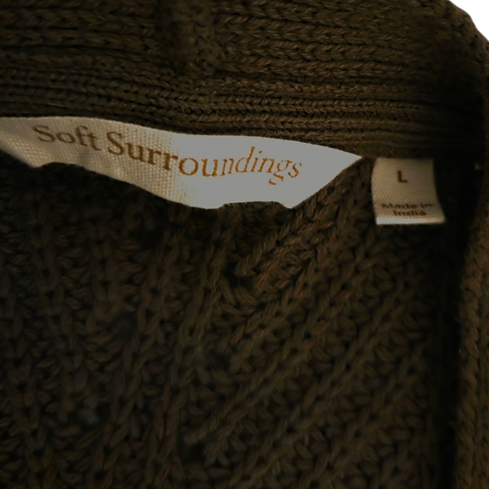 Soft Surroundings Enchanted Forest Cardigan Sweater 3d Knit Green 2FN41 Large - Picture 6 of 9